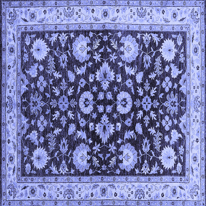 Square Machine Washable Oriental Blue Industrial Rug, wshurb3092blu
