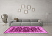 Machine Washable Oriental Pink Industrial Rug in a Living Room, wshurb3092pnk