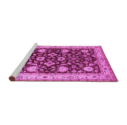 Sideview of Machine Washable Oriental Pink Industrial Rug, wshurb3092pnk