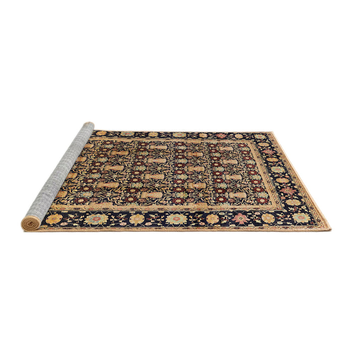 Sideview of Machine Washable Industrial Modern Brown Sand Brown Rug, wshurb3093