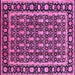 Square Machine Washable Oriental Pink Industrial Rug, wshurb3093pnk