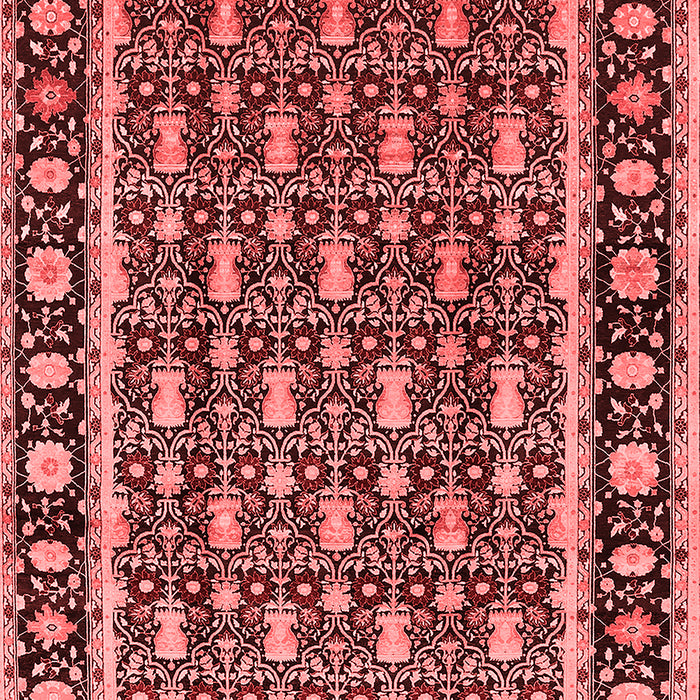 Machine Washable Oriental Red Industrial Rug, wshurb3093red