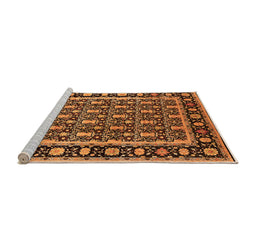 Sideview of Machine Washable Oriental Orange Industrial Area Rugs, wshurb3093org