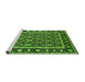 Sideview of Machine Washable Oriental Green Industrial Area Rugs, wshurb3093grn