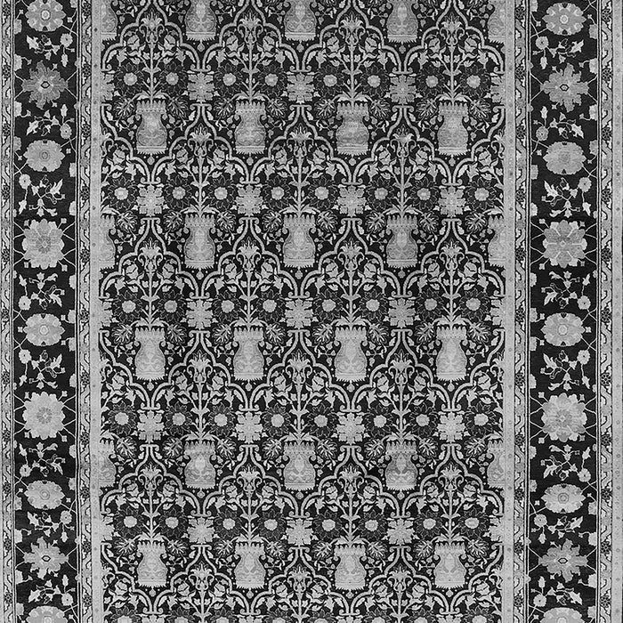 Machine Washable Oriental Gray Industrial Rug, wshurb3093gry
