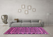 Machine Washable Oriental Pink Industrial Rug in a Living Room, wshurb3093pnk