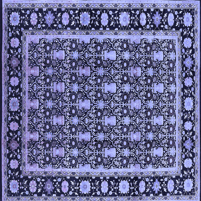 Square Machine Washable Oriental Blue Industrial Rug, wshurb3093blu