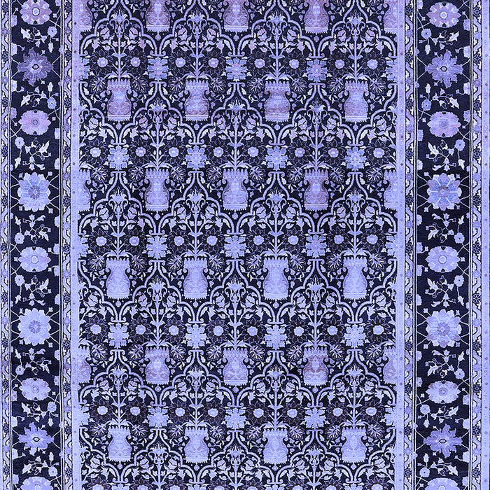Machine Washable Oriental Blue Industrial Rug, wshurb3093blu