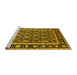 Sideview of Machine Washable Oriental Yellow Industrial Rug, wshurb3093yw