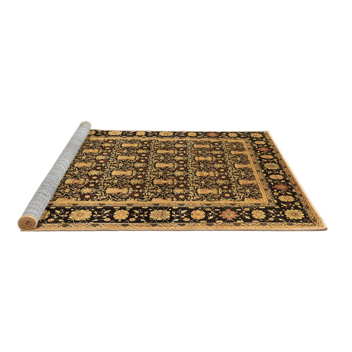 Sideview of Machine Washable Oriental Brown Industrial Rug, wshurb3093brn
