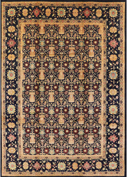 Mid-Century Modern Brown Sand Brown Oriental Rug, urb3093