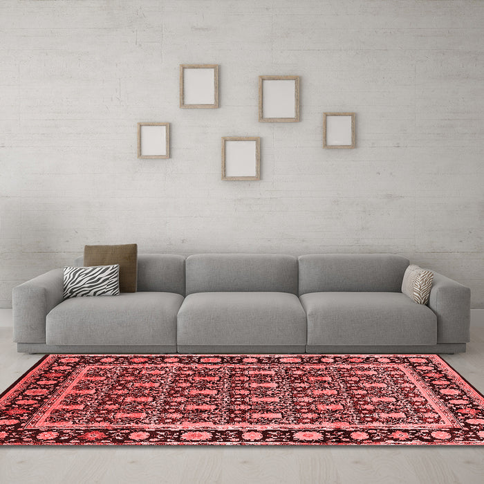 Industrial Red Washable Rugs