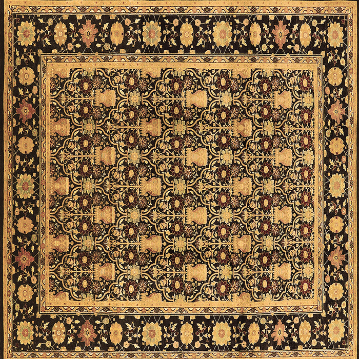 Square Machine Washable Oriental Brown Industrial Rug, wshurb3093brn