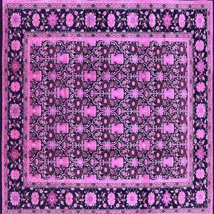 Square Machine Washable Oriental Purple Industrial Area Rugs, wshurb3093pur