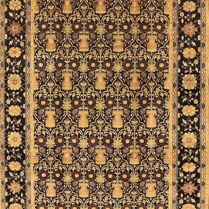 Machine Washable Oriental Brown Industrial Rug, wshurb3093brn