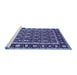 Sideview of Machine Washable Oriental Blue Industrial Rug, wshurb3093blu