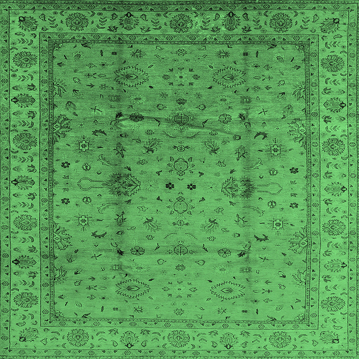 Square Oriental Emerald Green Industrial Rug, urb3094emgrn