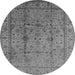 Round Oriental Gray Industrial Rug, urb3094gry