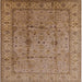 Square Mid-Century Modern Light Brown Oriental Rug, urb3094