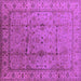 Square Machine Washable Oriental Purple Industrial Area Rugs, wshurb3094pur