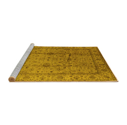 Sideview of Machine Washable Oriental Yellow Industrial Rug, wshurb3094yw