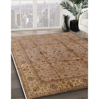 Mid-Century Modern Light Brown Oriental Rug, urb3094