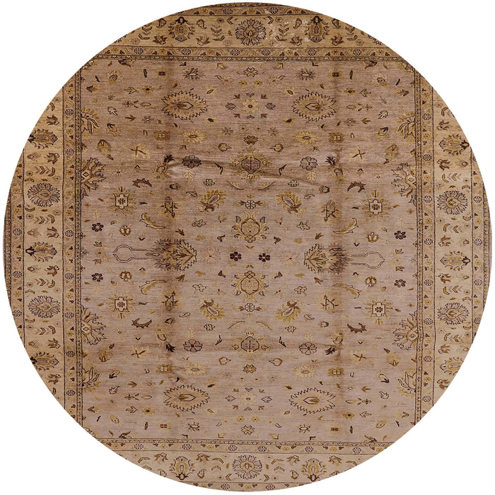 Round Machine Washable Industrial Modern Light Brown Rug, wshurb3094