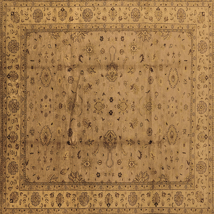 Square Oriental Brown Industrial Rug, urb3094brn