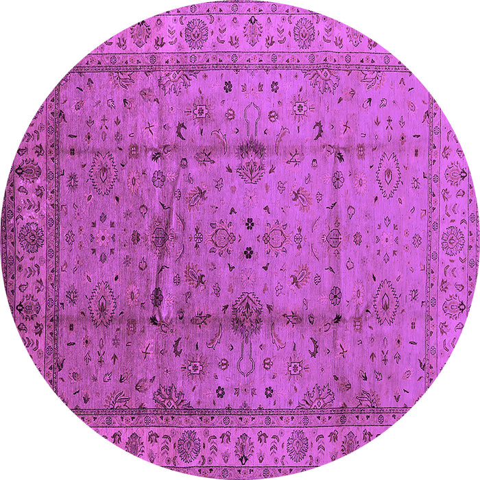 Round Machine Washable Oriental Purple Industrial Area Rugs, wshurb3094pur
