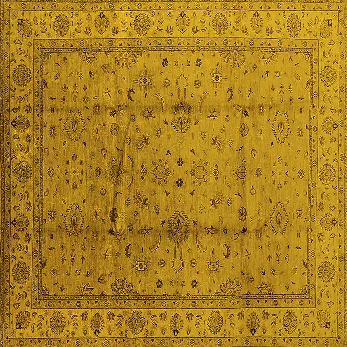 Square Oriental Yellow Industrial Rug, urb3094yw