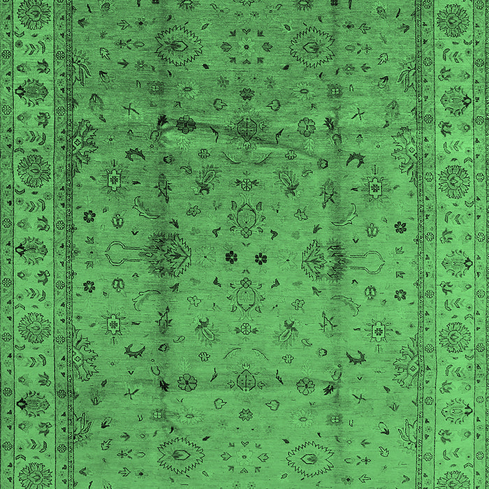 Machine Washable Oriental Emerald Green Industrial Area Rugs, wshurb3094emgrn