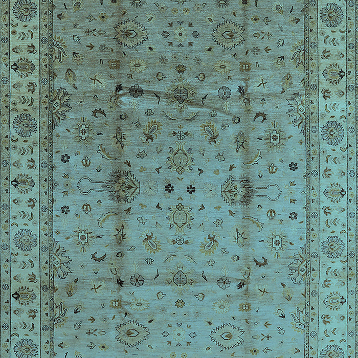 Machine Washable Oriental Light Blue Industrial Rug, wshurb3094lblu
