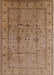 Mid-Century Modern Light Brown Oriental Rug, urb3094