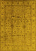 Machine Washable Oriental Yellow Industrial Rug, wshurb3094yw