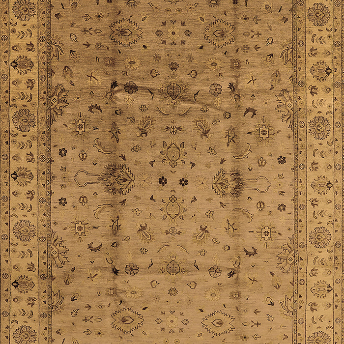 Machine Washable Oriental Brown Industrial Rug, wshurb3094brn