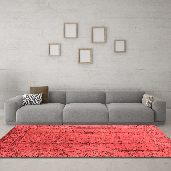 Industrial Red Washable Rugs