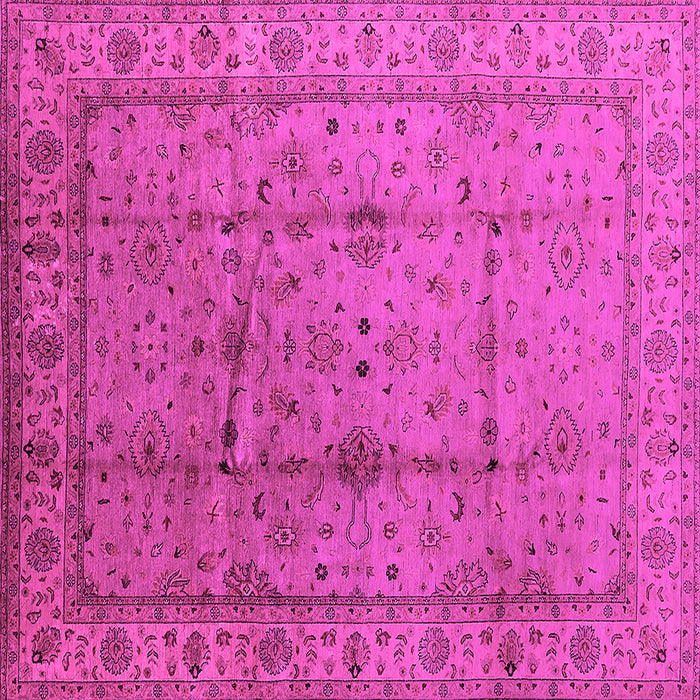 Square Machine Washable Oriental Pink Industrial Rug, wshurb3094pnk