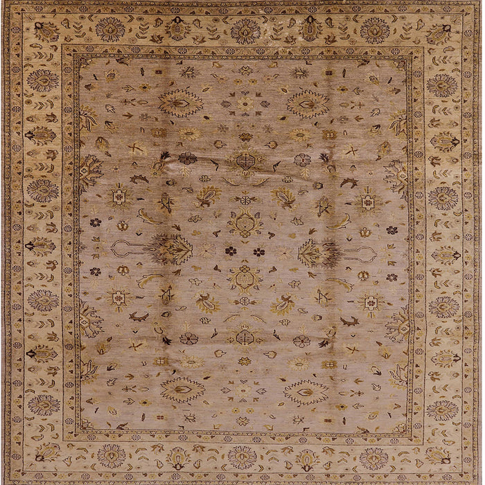 Square Machine Washable Industrial Modern Light Brown Rug, wshurb3094
