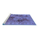 Sideview of Machine Washable Oriental Blue Industrial Rug, wshurb3095blu