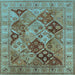 Square Oriental Light Blue Industrial Rug, urb3095lblu