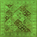 Square Oriental Green Industrial Rug, urb3095grn