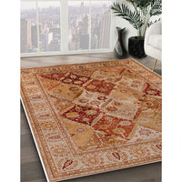 Mid-Century Modern Mahogany Brown Oriental Rug, urb3095