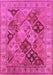 Machine Washable Oriental Pink Industrial Rug, wshurb3095pnk