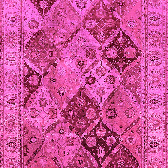 Machine Washable Oriental Pink Industrial Rug, wshurb3095pnk