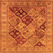 Square Oriental Orange Industrial Rug, urb3095org