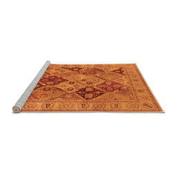 Sideview of Machine Washable Oriental Orange Industrial Area Rugs, wshurb3095org