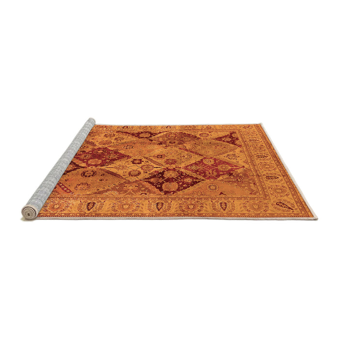 Sideview of Machine Washable Oriental Orange Industrial Area Rugs, wshurb3095org