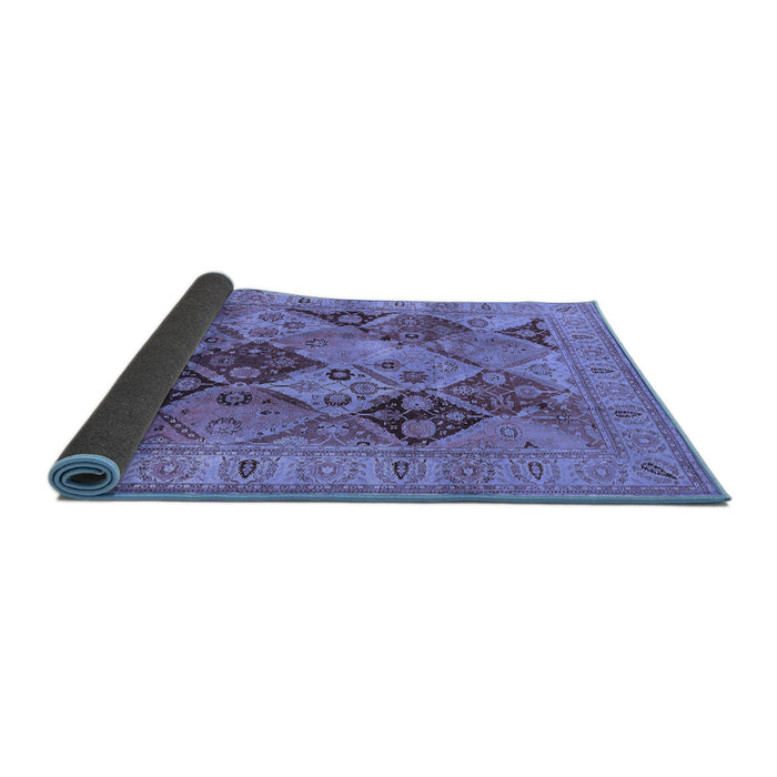 Sideview of Oriental Blue Industrial Rug, urb3095blu