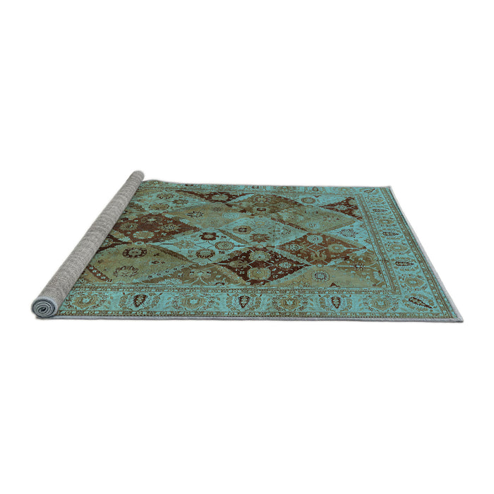 Sideview of Machine Washable Oriental Light Blue Industrial Rug, wshurb3095lblu