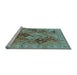 Sideview of Machine Washable Oriental Light Blue Industrial Rug, wshurb3095lblu